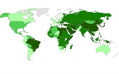 mapa del mundo, mapa de la tierra, tarjeta verde