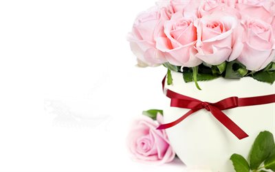 バラの花束, ブーケのバラの花, ピンク色のバラ, 写真のバラ