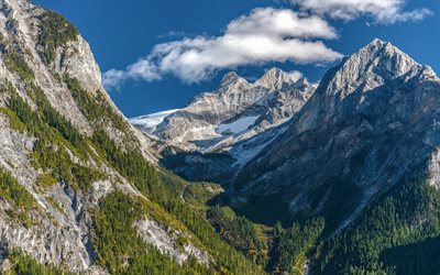 height, mountains, valley, alps