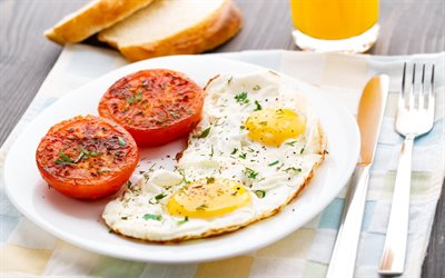 朝食, スクランブルエッグ卵, 揚げ物-卵