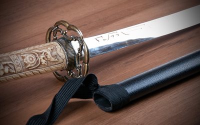 kallt stål, katana, svärdet, foto av svärd