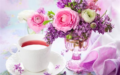 backgrounds, pink bouquet