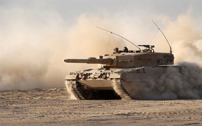 kampf, leopard 2, wüste, tank