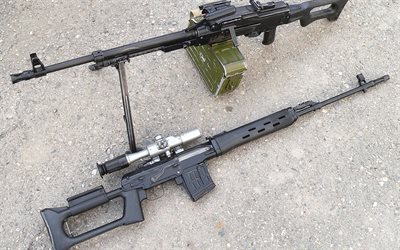 a metralhadora kalashnikov, svd, rifle sniper