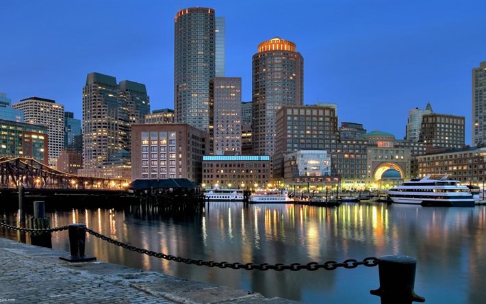 مساء, بوسطن, ناطحات السحاب, الولايات المتحدة الأمريكية
