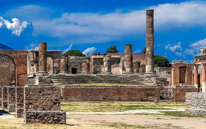 pompei, rovine, italia, antica città romana, napoli