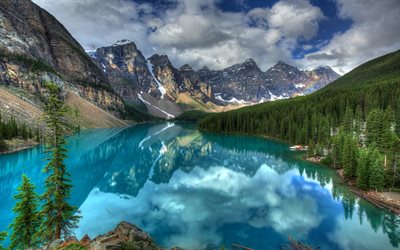 canadá, el lago, el lago de origen glaciar