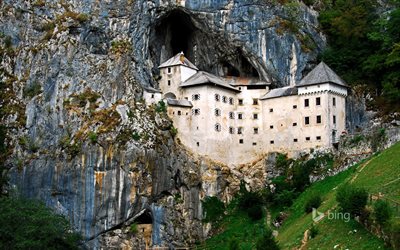 atrações, eslovênia, castelo de predjama
