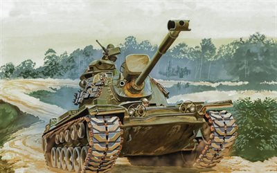 tanks, american tank, m48a1 patton