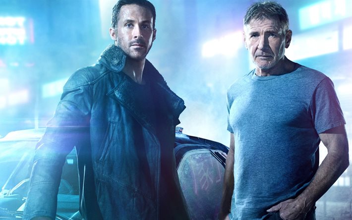 Blade Runner 2049, 4k, 2017 película, Ryan Gosling, Harrison Ford