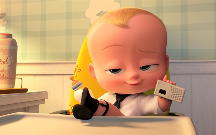 bebê, 4k, crianças, 2016, animação 3d, the boss baby