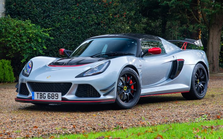Lotus Exige Deporte 380, 2017, supercars, carretera, gris Lotus