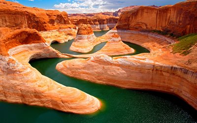 America, Glen Canyon, rock, Lake Powell, Utah, Arizona, USA