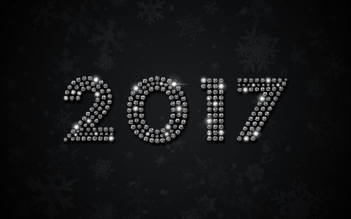 feliz ano novo 2017, diamantes, 2017 ano novo