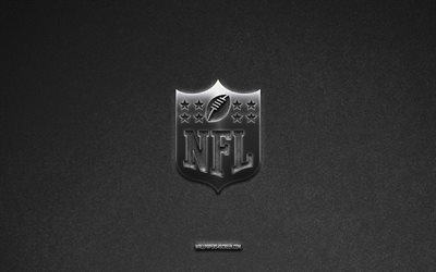NFL logo, brands, gray stone background, NFL emblem, popular logos, NFL, metal signs, NFL metal logo, stone texture, National Football League