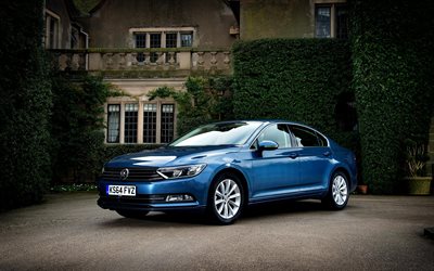 Volkswagen Passat, B8, blu Passat, 2016, auto nuove, Volkswagen