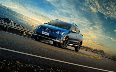 Volkswagen Saveiro Cross, 2017 cars, pickups, road, Volkswagen