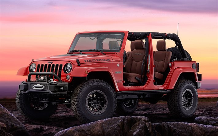 jeep wrangler, red rock 개념, suv, 미국, 미국의 자동차