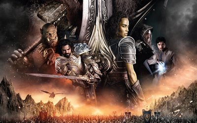 Warcraft, 2016, fantasia, poster, Travis Fimmel, Paula Patton