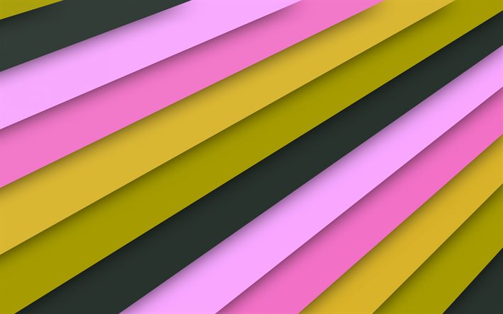 linjer, rosa, svart, snett, gult, kreativt