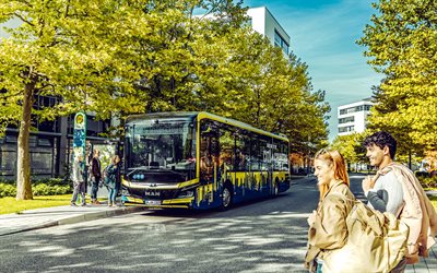 mann lions city e, 4k, passagiertransport, elektrobus, neue busse, mann