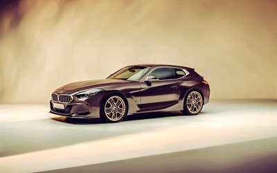 2023, BMW Touring Coupe Concept, 4k, front view, exterior, luxury coupe, brown Touring Coupe, German cars, BMW