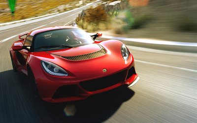supercars, 2016, Lotus Exige, por carretera, el movimiento, el loto rojo