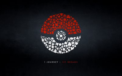 Pokemon Aller, 2016, logo, arrière-plan noir
