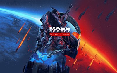 mass effect legendary edition, poster, materiali promozionali, personaggi di mass effect, grafica di mass effect, nuovi giochi