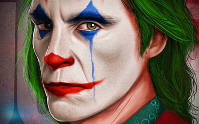Joker, 4k, abstract art, supervillain, creative, Joker face, fan art, Joker 4K, cartoon joker, artwork