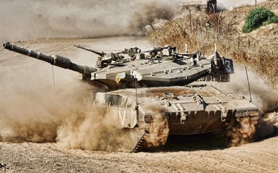 4k, el merkava mark iii, el principal tanque de batalla israelí, las fuerzas de defensa de israel, el merkava mk3, el desierto, los modernos vehículos blindados, el merkava, israel, los tanques