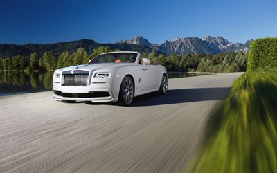 Spofec Royce Rolls-Royce Şafak, hareket, yol, lüks arabalar, 2016, cabriolets, beyaz Rolls-