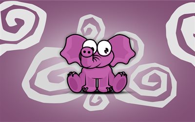 pink elephant, creative, abstract, pink background