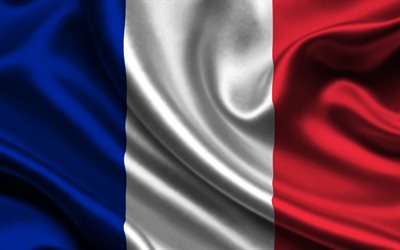 les symboles de la France, drapeau de la France, de la texture, de la soie