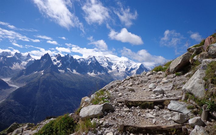 dağlar, kayalar, Fransa, Alpes, Mont Blanc