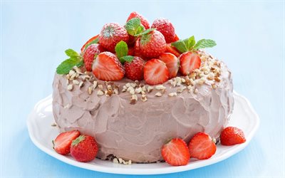 cake, strawberry, strawberry cake