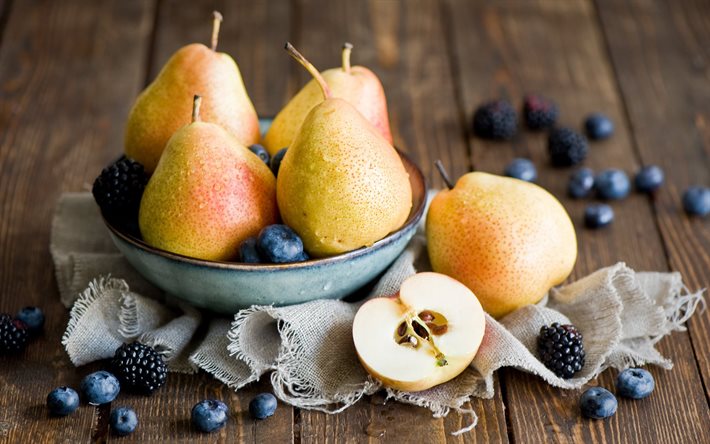 foto, mogna päron, frukt