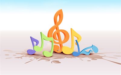 treble clef, notes, music