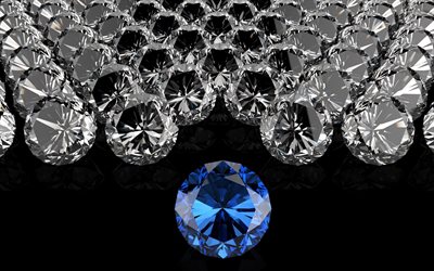 las gemas, diamantes, cristales, azul diamante, diamante azul, fue kristali
