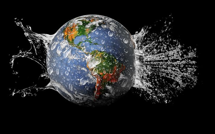 爆発, 水, 地球