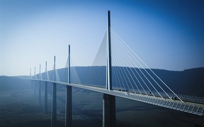 cable-stayed bridge, photo, the millau viaduct, france