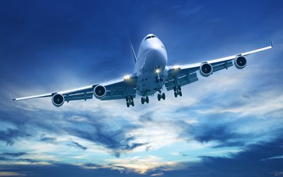 यात्री विमानों, फोटो, बोइंग, 747 बोइंग, उड़ानें