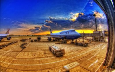 보잉 747, 공항, 사진
