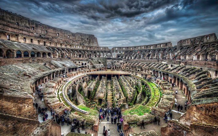 ruiner, colosseum, italien, rom, den eviga staden, turné