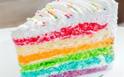 रंगीन केक, पेस्ट्री, केक का एक टुकड़ा