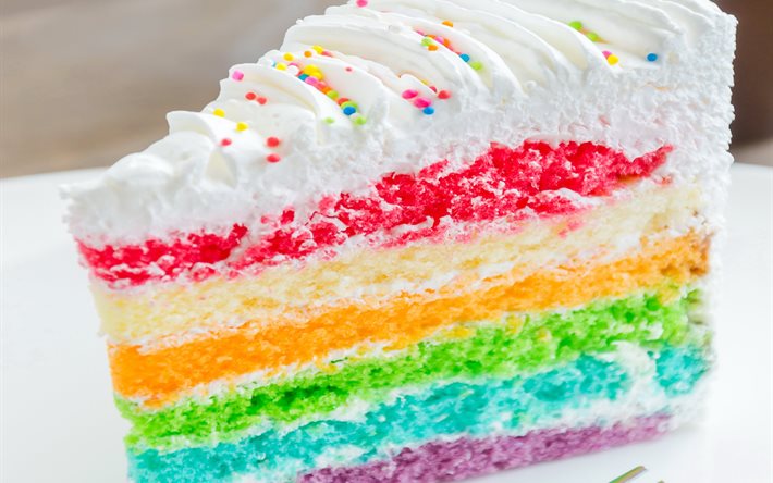 रंगीन केक, पेस्ट्री, केक का एक टुकड़ा