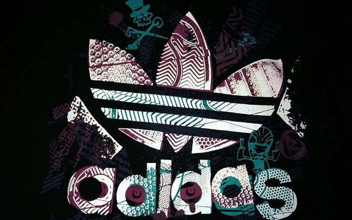 Herunterladen hintergrundbild emblem, adidas-logo für desktop kostenlos.  Hintergrundbilder für ihren desktop kostenlos