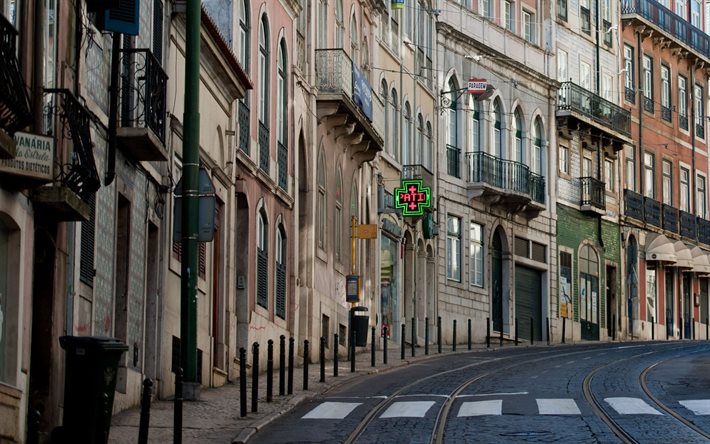 lisboa, rua, a capital de portugal