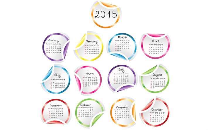 2015 calendrier, calendriers, nouvel an