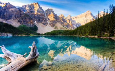 sten, berg, kanada, bergslandskap, natur kanada
